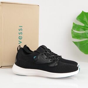 Vessi Womens Everyday Move Sneaker Size 9 Waterproof Black Knit Lace Up Shoe Low
